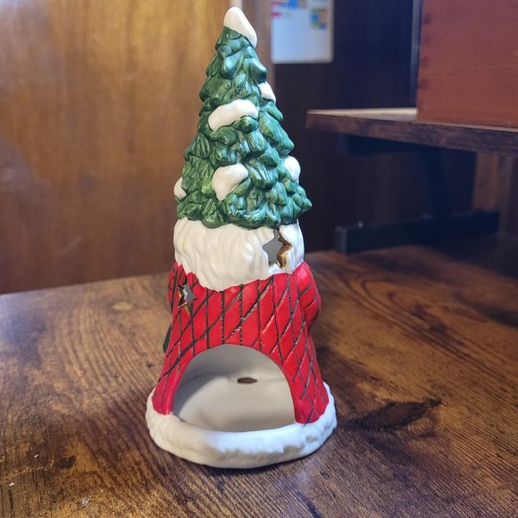 Santa Claus Tree Small Porcelain Candle Holder - Picture 6 of 8